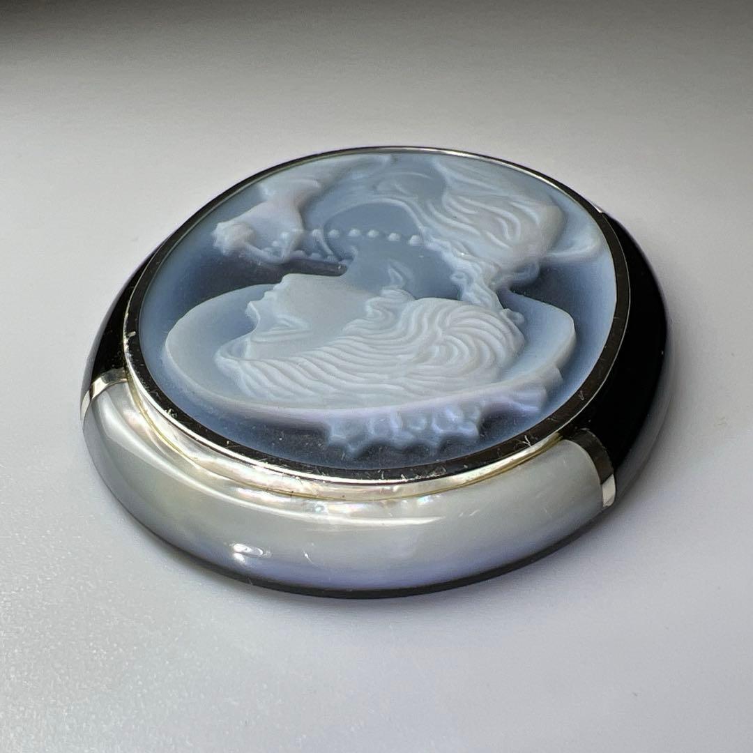 本ストーンカメオブローチ　16g 東Y8-0210☆2F