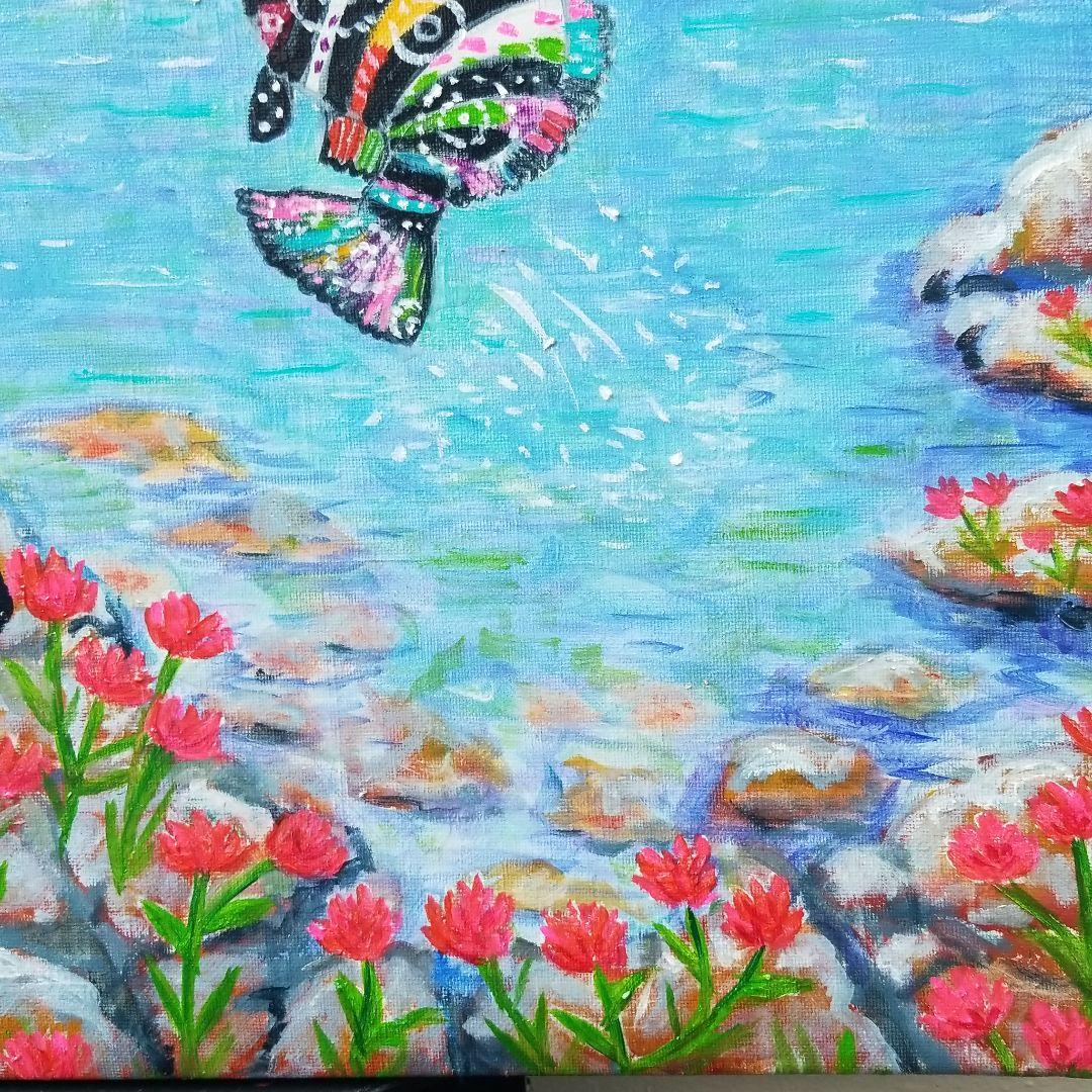 油絵　H確認　海岸の岩場での運命のであい