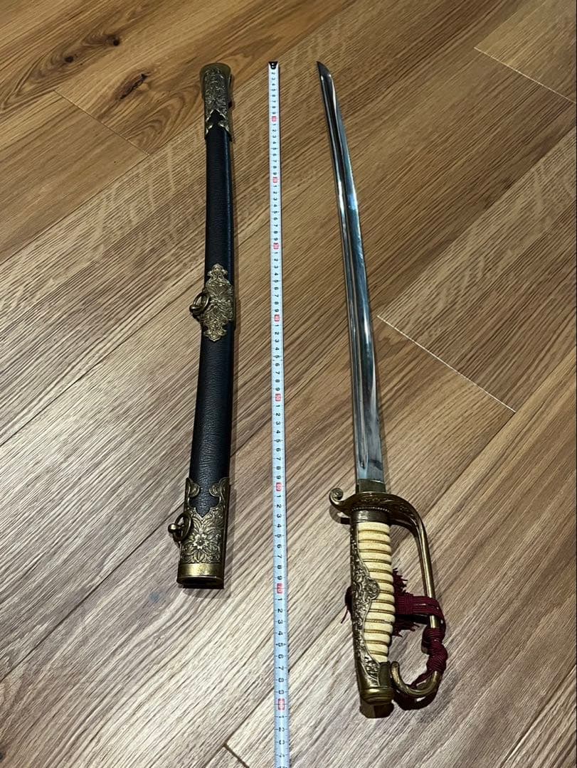 本日限定★旧日本軍　鮫皮柄　旧大日本帝国海軍士官短剣　長剣セット剣帯付