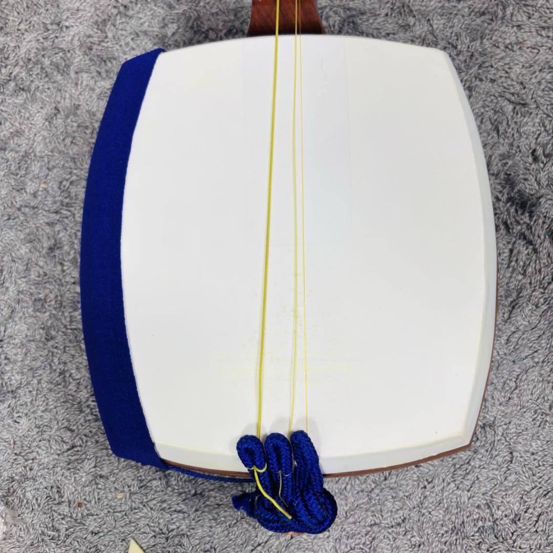 三味線 中棹 正寸 ケース 花梨 和楽器 丸打胴 弦楽器 銀河印 撥