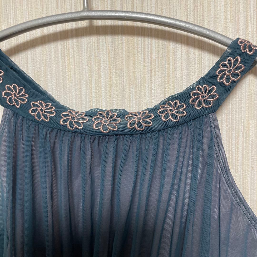 デラノミラノダークグリーン刺繍入りレオタード