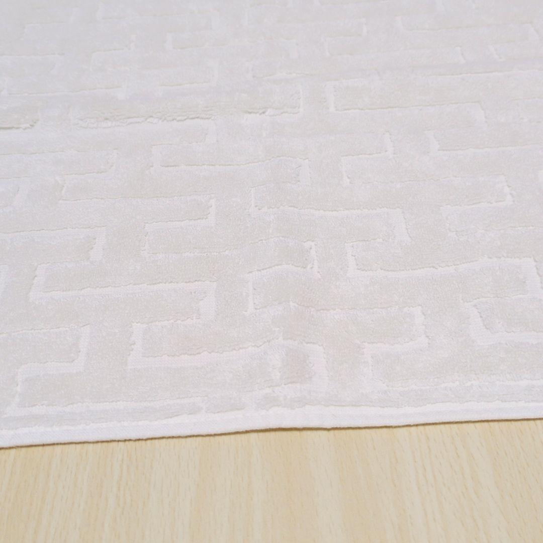 HERMES 美品 大判 ハンドタオル フェイスタオル ホワイト ステアーズ