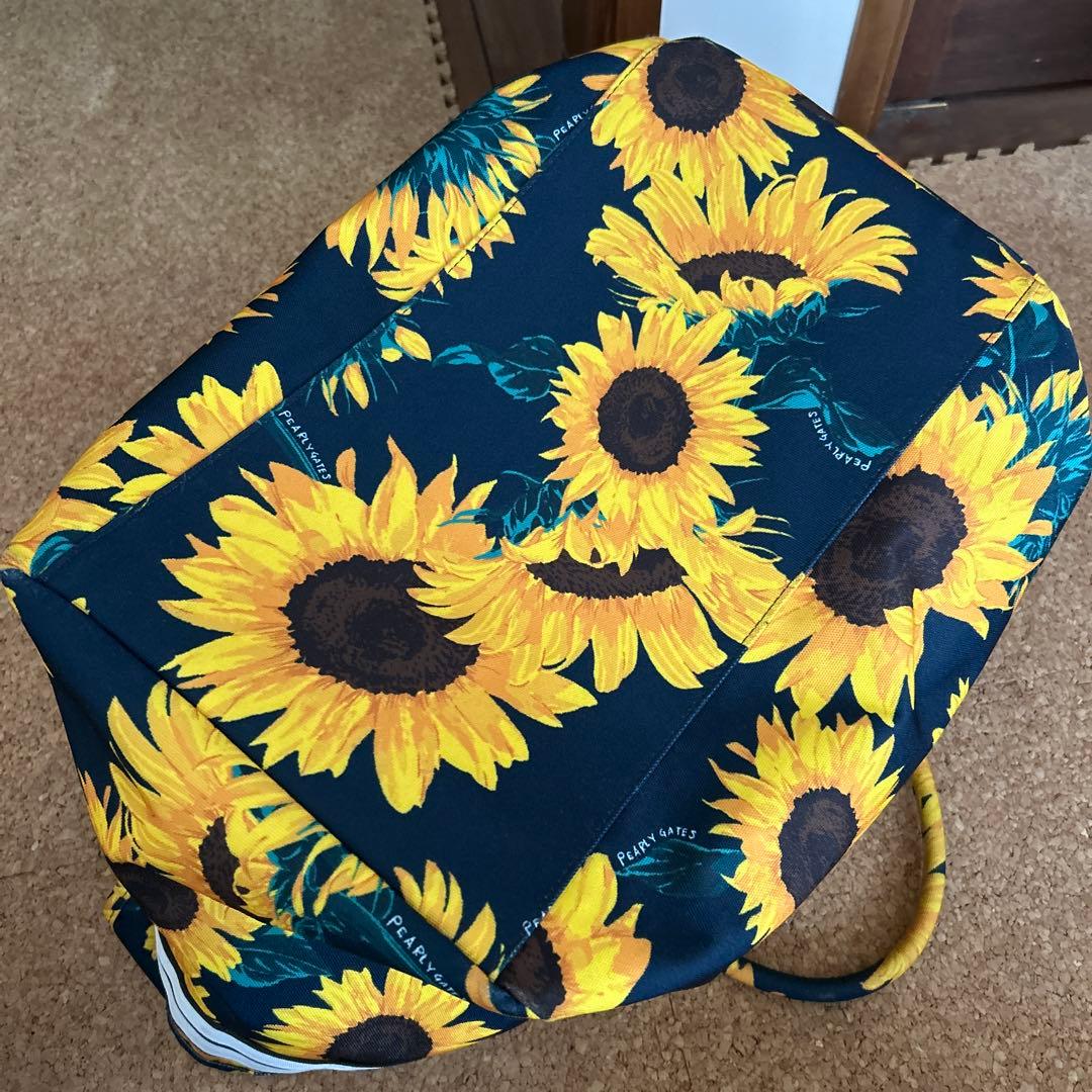 21日まで値下げ PEARLY GATES ひまわり柄 トートバッグ大容量
