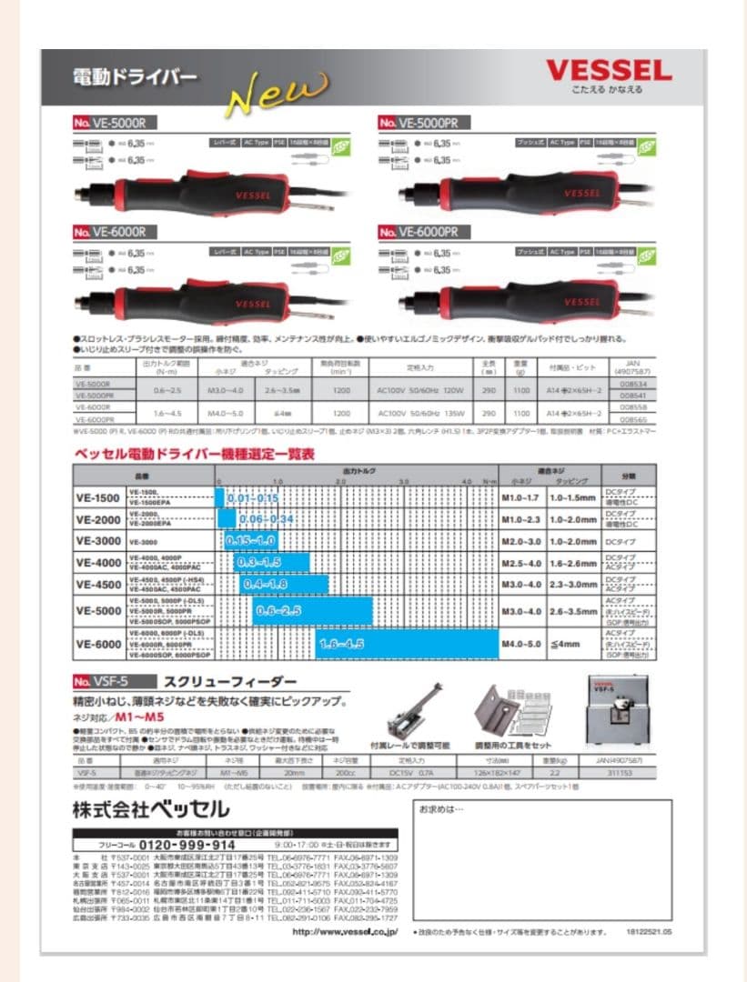 【美品】VESSEL 電動ドライバー VE-6000R