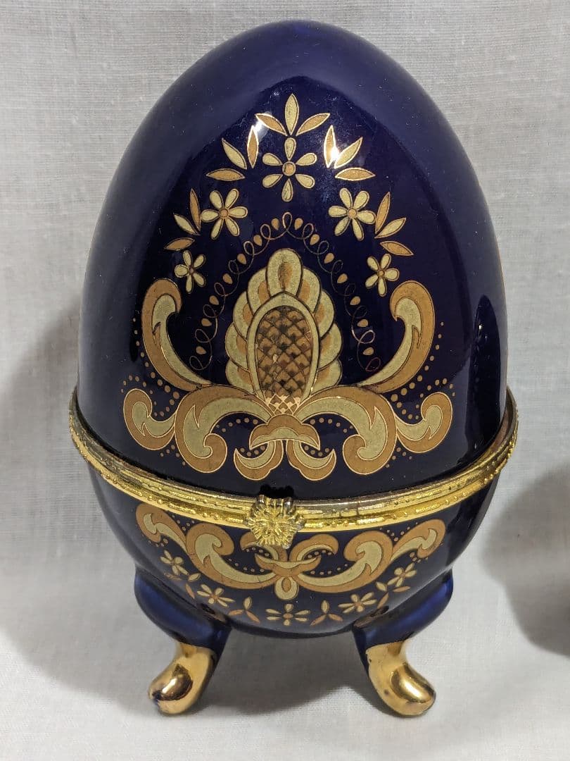 Meissen　マイセン　卵型ジュエリーボックス　大·小　置物　オブジェ　陶器