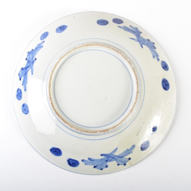 伊万里焼　古伊万里　染錦　花鳥文盤　飾皿　C　5441A