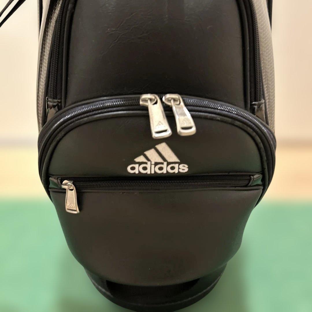 adidas キャディバッグ黒 ブラックヘッドカバー付き