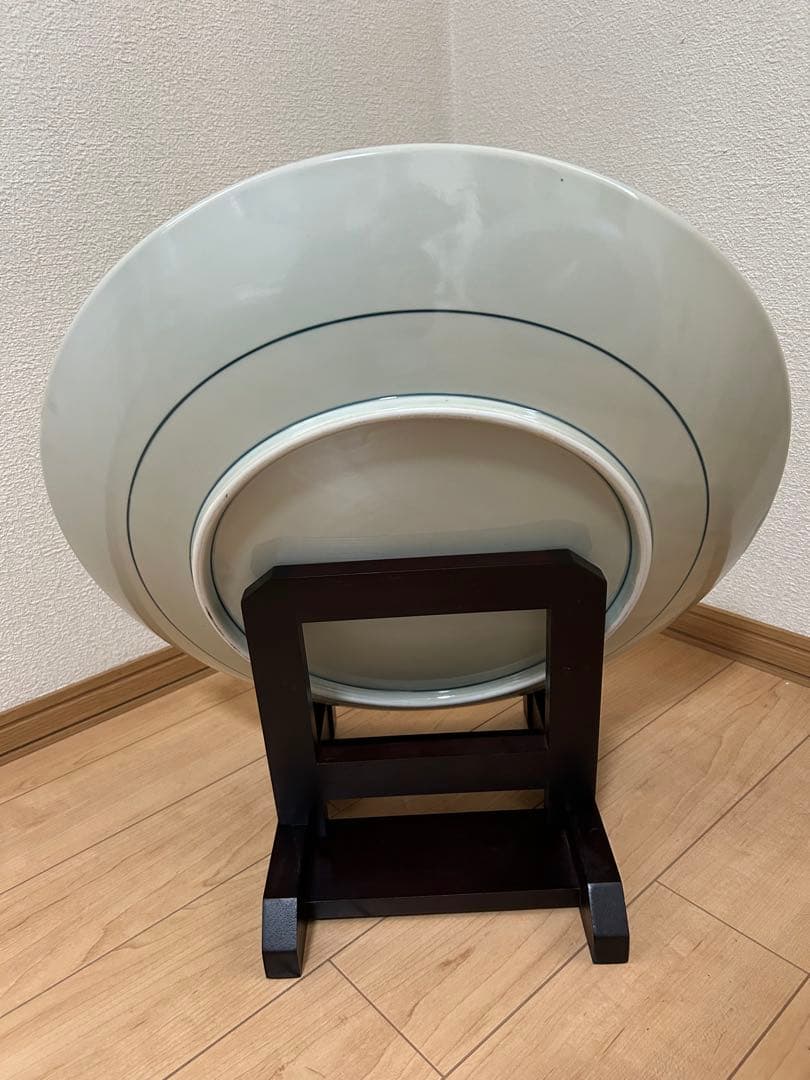 有田焼 円左エ門 南蛮船 大皿 直径約46cm／皿立て・箱付／店舗・床の間飾り