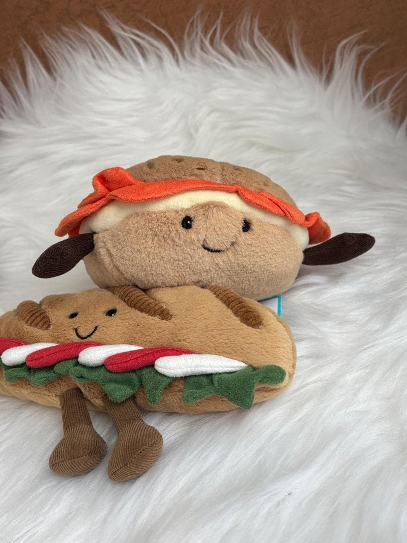 新品　ジェリーキャット べーグル　パン　ベーグルサンド　ぬいぐるみ　袋付き