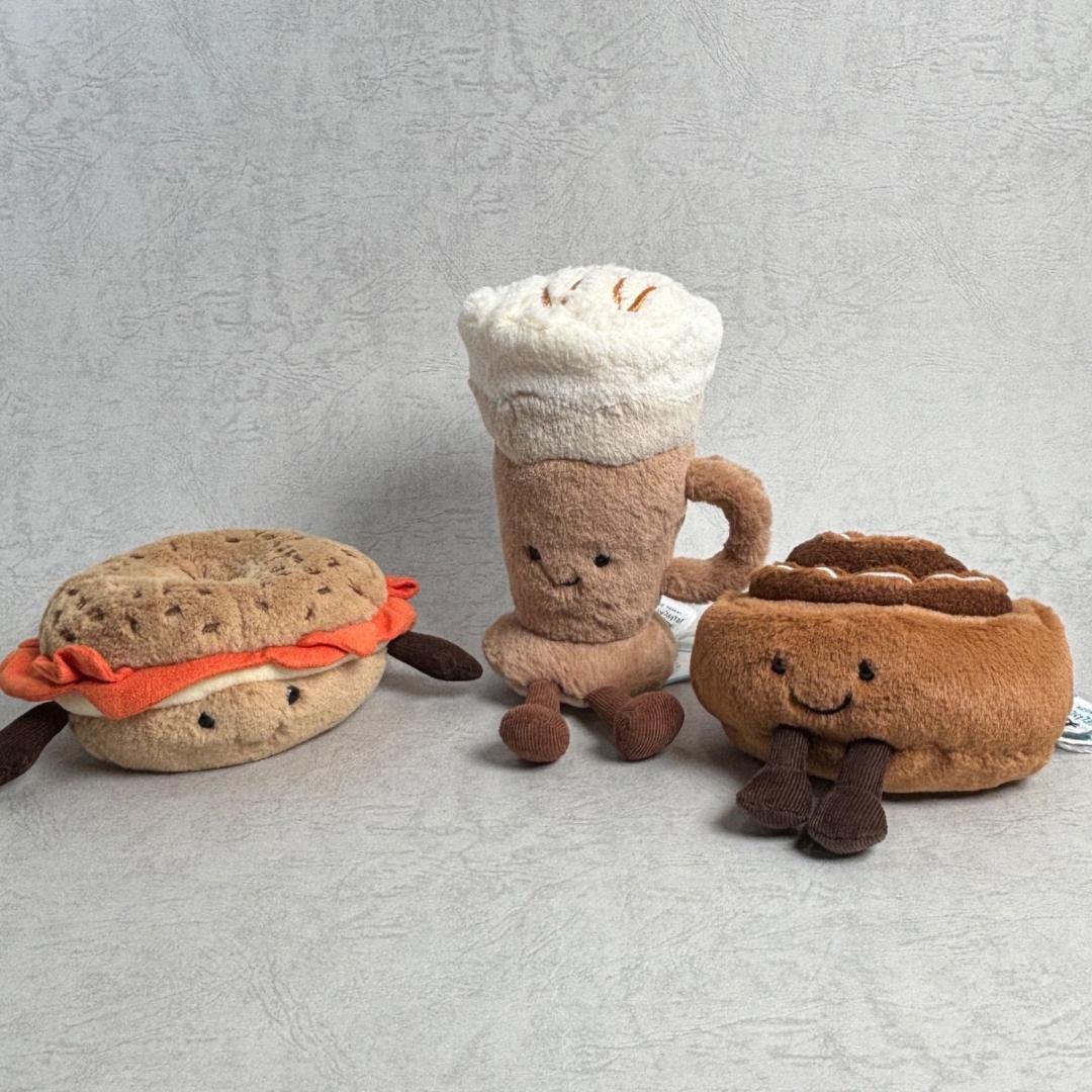 新品　ジェリーキャット べーグル　パン　ベーグルサンド　ぬいぐるみ　袋付き