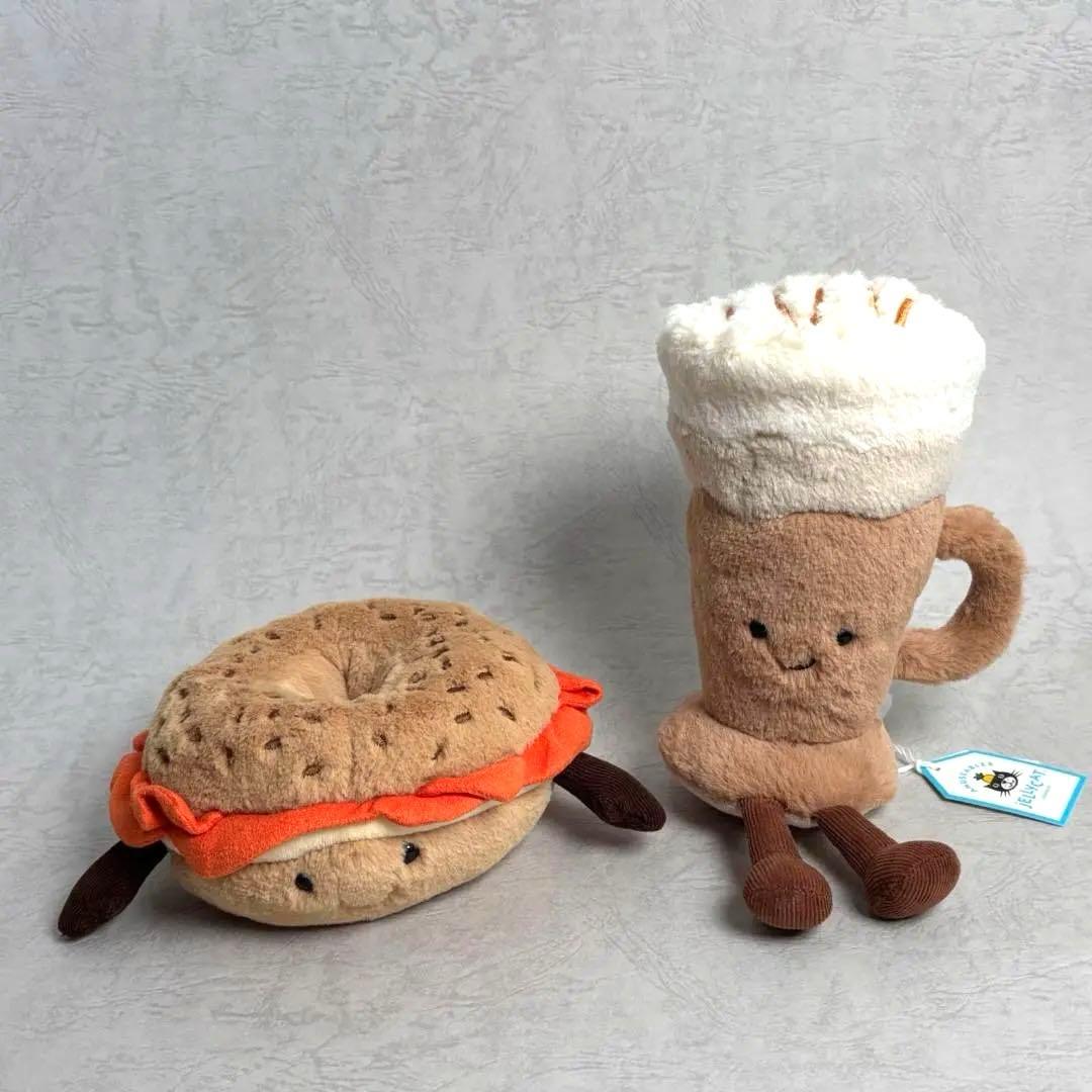 新品　ジェリーキャット べーグル　パン　ベーグルサンド　ぬいぐるみ　袋付き
