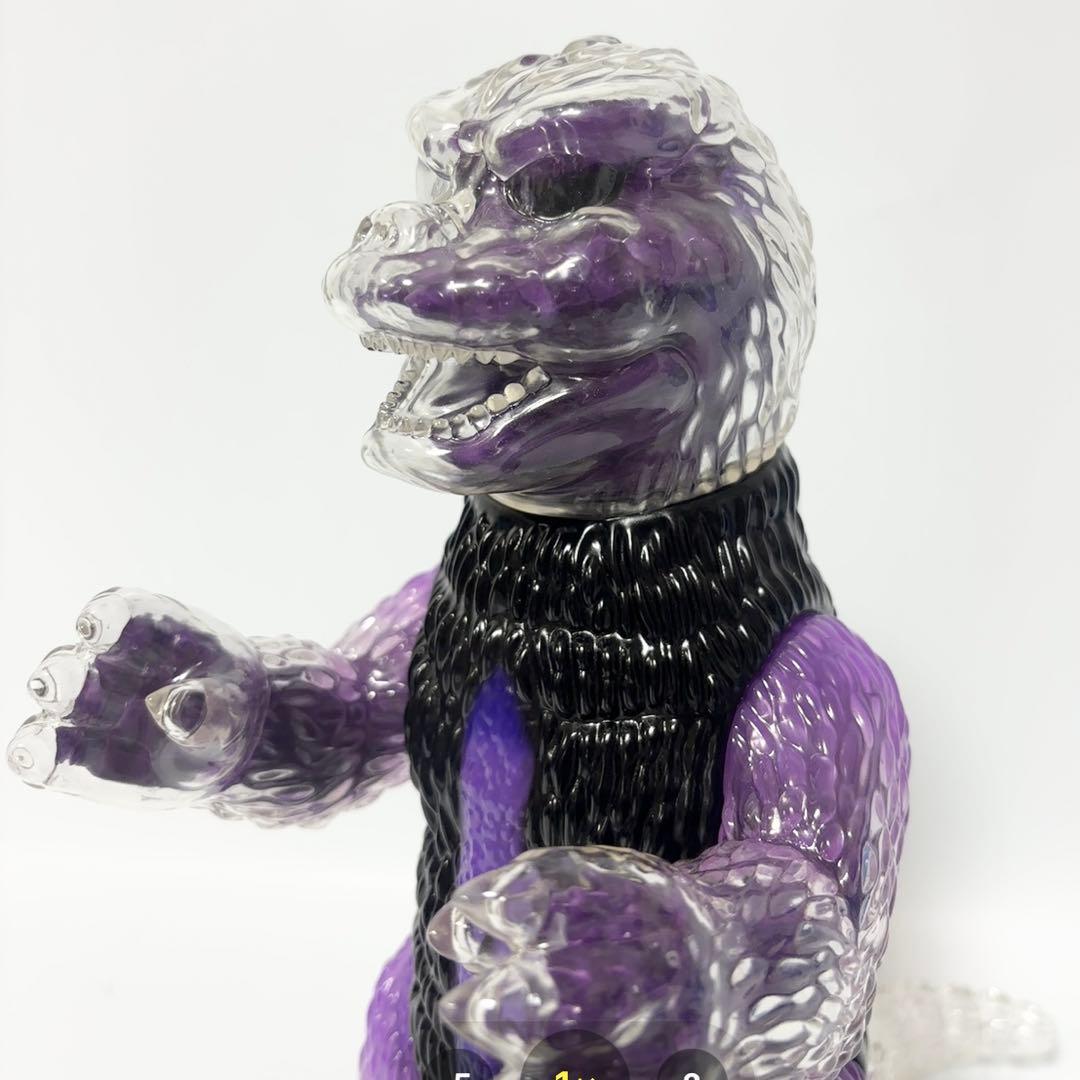 新品希少 シークレットベース アトモス スケルトン ゴジラ ソフビ パープル