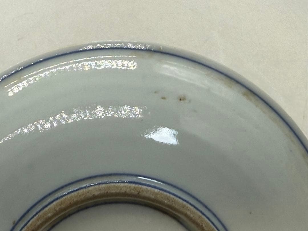 中国　染付　仙人鹿八卦紋5寸皿　大明成化年製銘　送料込み260129