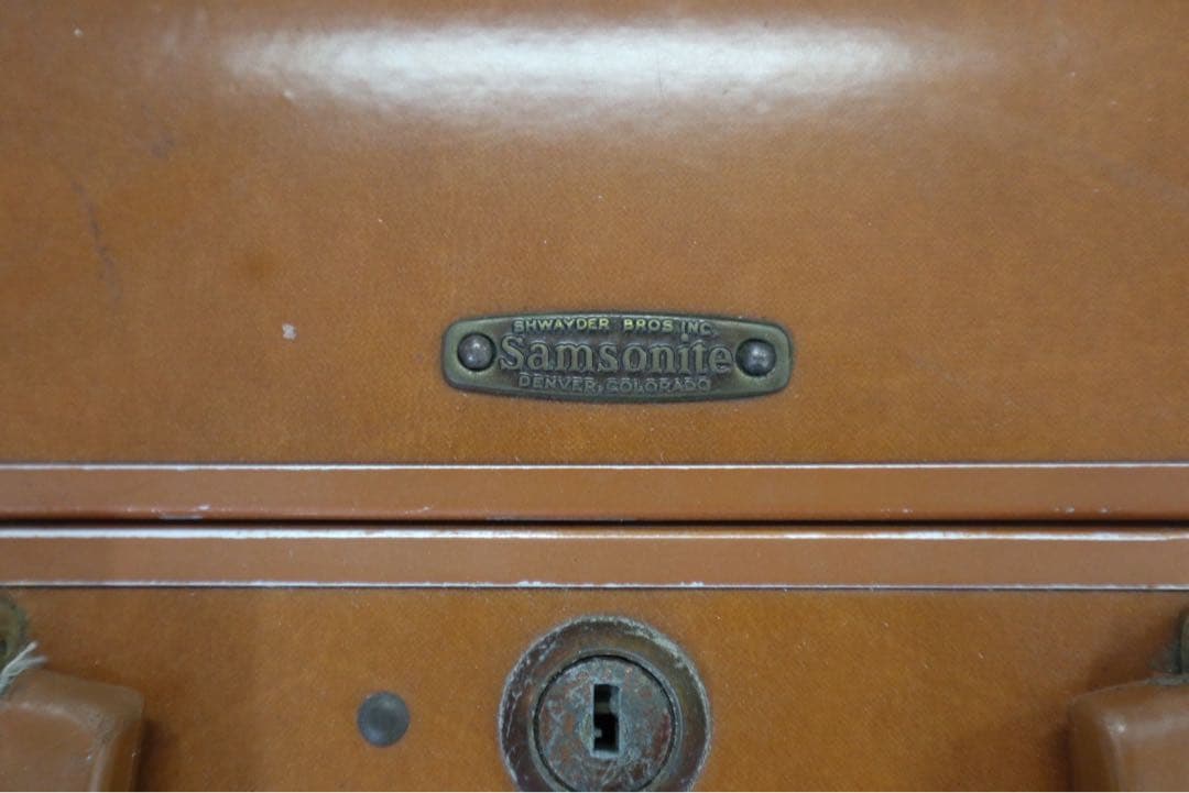 Samsonite キャメル レザー スーツケース アメリカ ヴィンテージ　家具