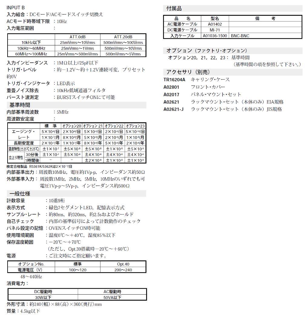 整備品 R5361FREQUENCY COUNTER 0.2mHz-1GHz