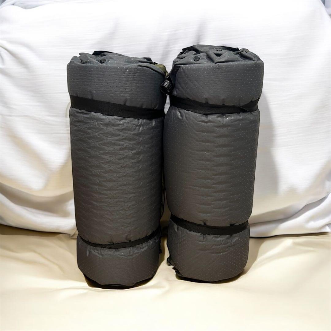 WAQ インフレーターマット シングル 8cm 2個セット オリーブグリーン