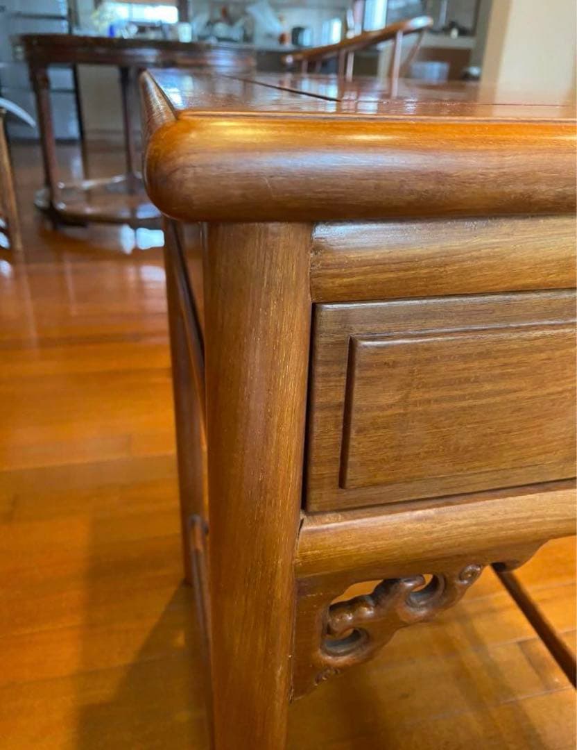 中国アンティーク　無垢材　テーブル　飾り台オブジェ