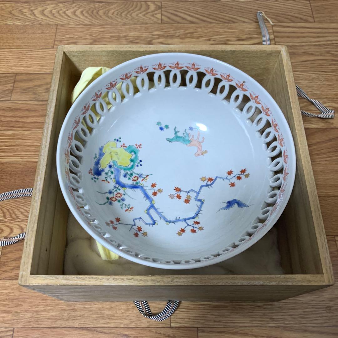 【箱付き】十二代 酒井田柿右衛門、鹿・紅葉・透鉢