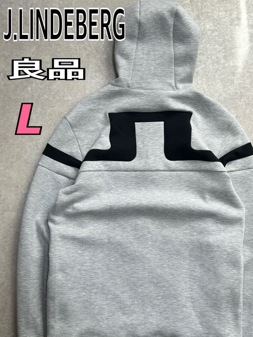 良品 ジェイリンドバーグ バックブリッジロゴストレッチフルジップゴルフパーカーL