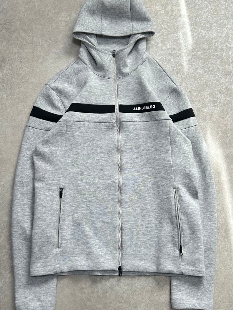 良品 ジェイリンドバーグ バックブリッジロゴストレッチフルジップゴルフパーカーL