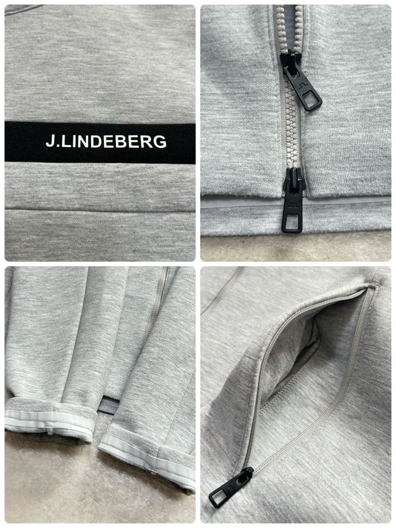 良品 ジェイリンドバーグ バックブリッジロゴストレッチフルジップゴルフパーカーL