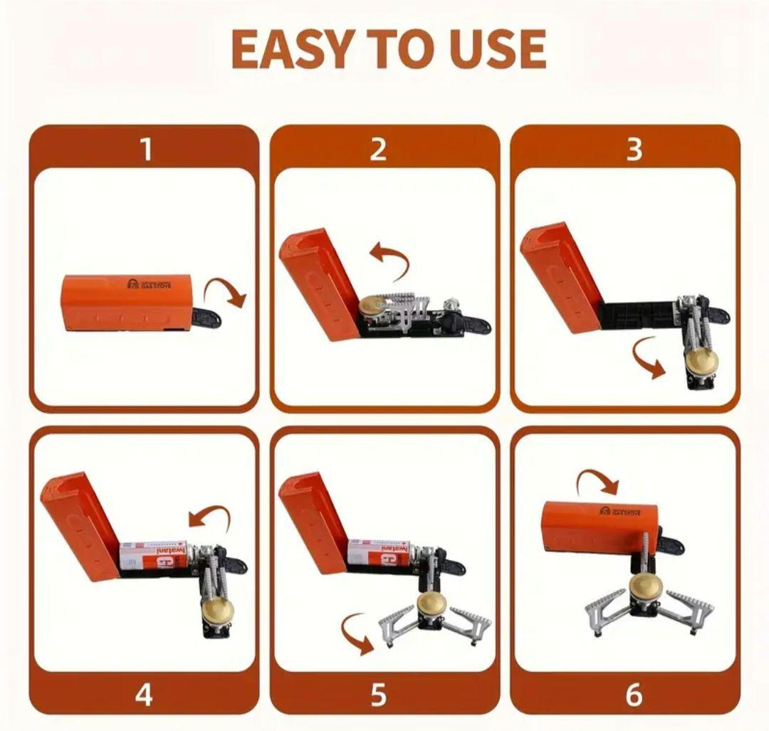 アウトドア等／折りたたみポータブルガスコンロ／緑色／コンパクト設計