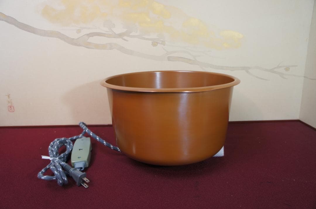 ☆美品 立礼棚卓用 銅風炉 銅製 丸炉 400W(可変)炭型 電熱器 送料込み