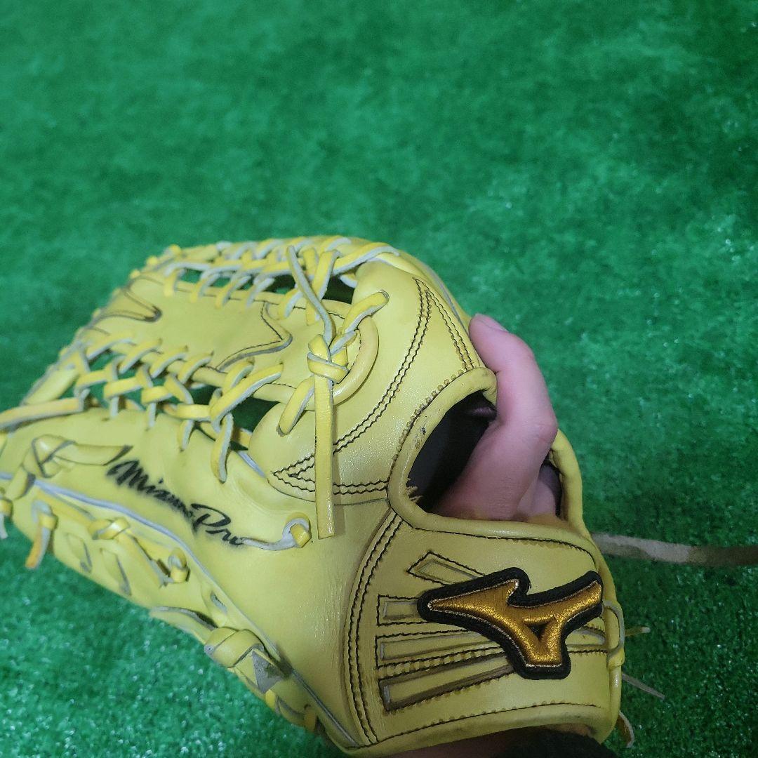 ミズノプロ 硬式外野手 グローブ 外野手用 日本製 イエロー グラブ