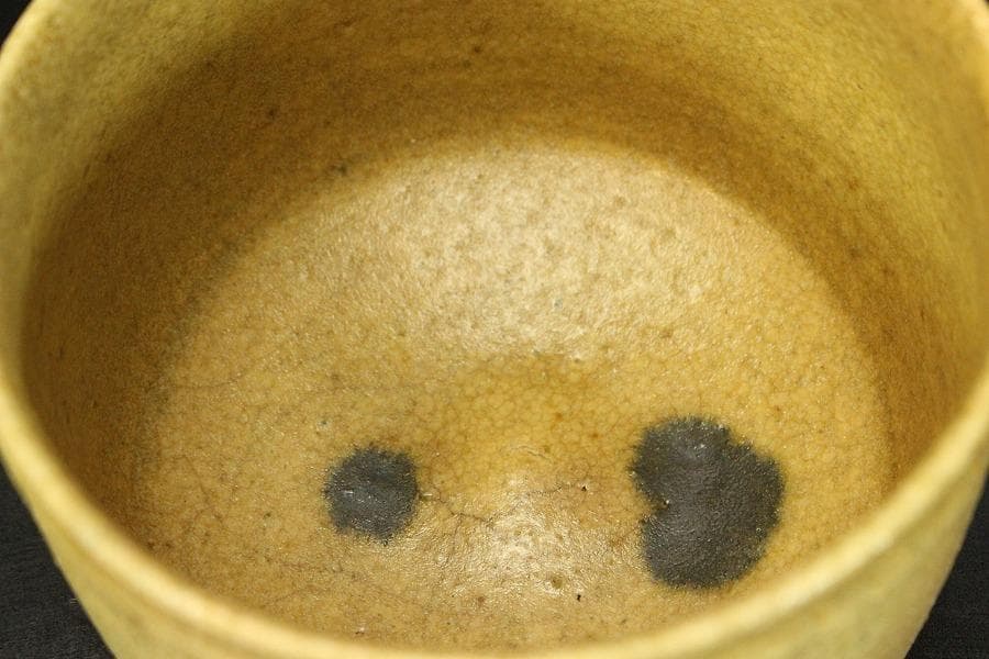 黄瀬戸 筒茶碗 φ10.9cm 古陶磁 古瀬戸 時代 茶道具(RC913)