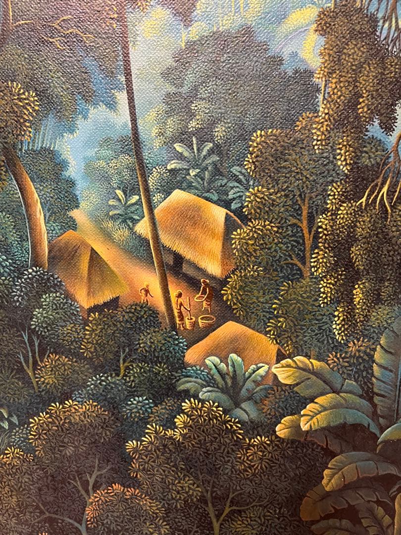 絵画　熱帯の棚田風景　油彩画