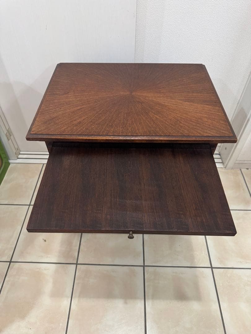 ダークブラウン 木製 サイドテーブル