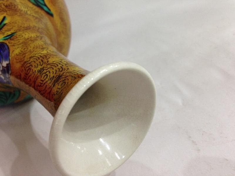 ★古美術！　吉田屋　花鳥紋飾大徳利　江戸時代後期　胴径 15cm 高 27cm