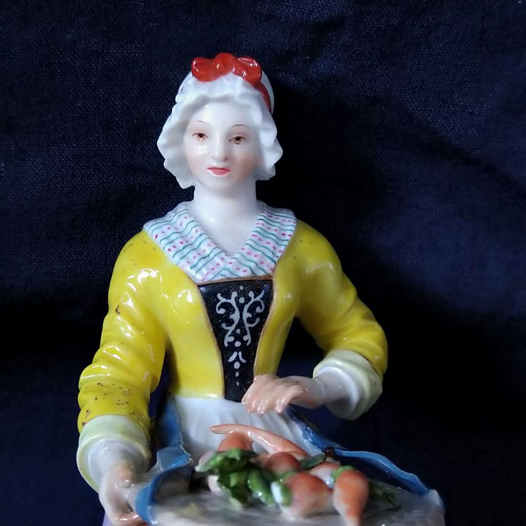 希少✤1924年以前マイセン(Meissen)『パリの呼び声・野菜売りの少女』
