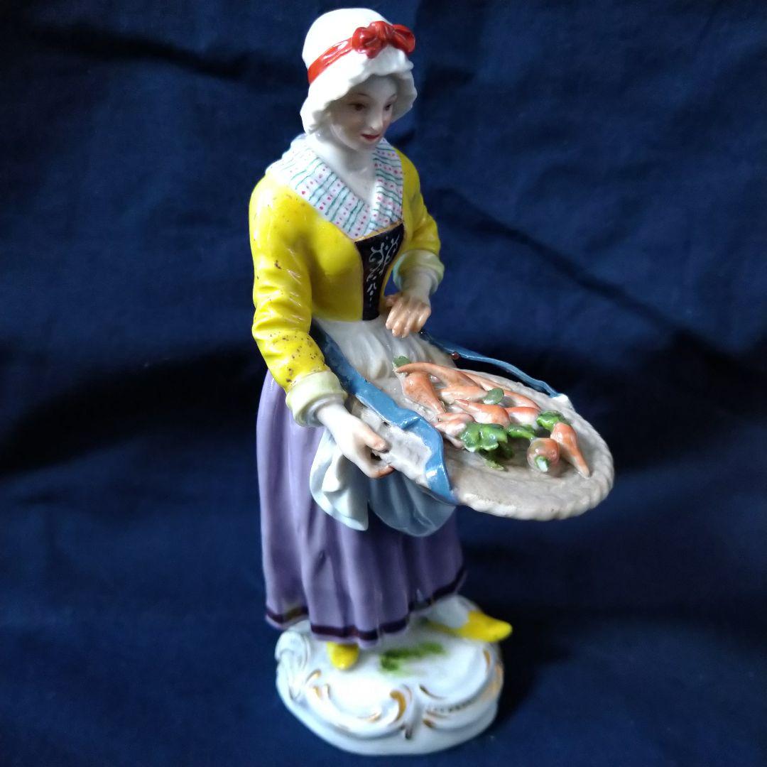 希少✤1924年以前マイセン(Meissen)『パリの呼び声・野菜売りの少女』