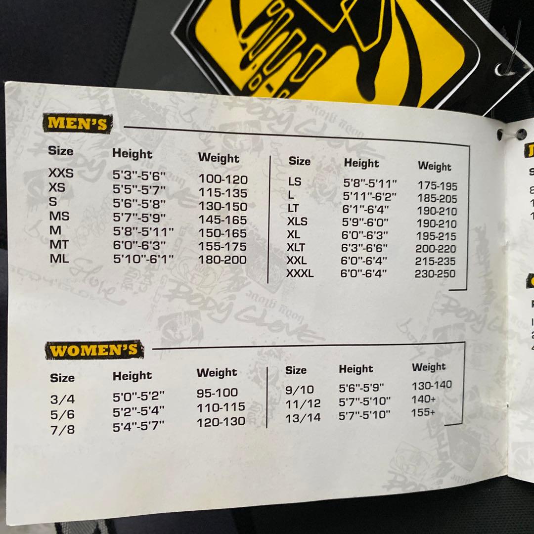 新品未使用　BODY GLOVE スプリング　WETSUITS メンズ