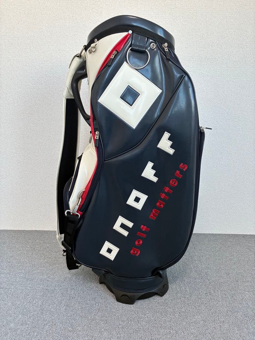【ONOFF】ゴルフキャディバッグ ネイビー/ホワイト/レッド
