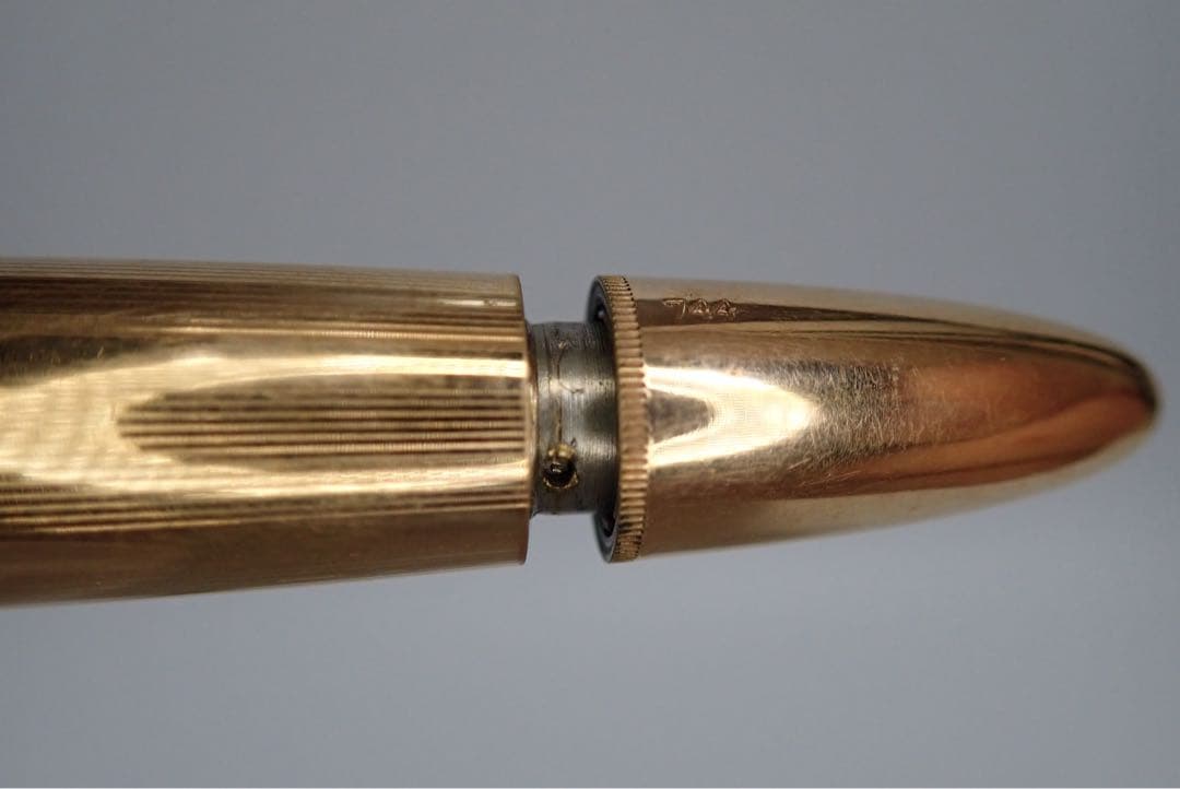 モンブラン NO.744｜ピンストライプゴールド｜吸入方式｜ヴィンテージ｜万年筆