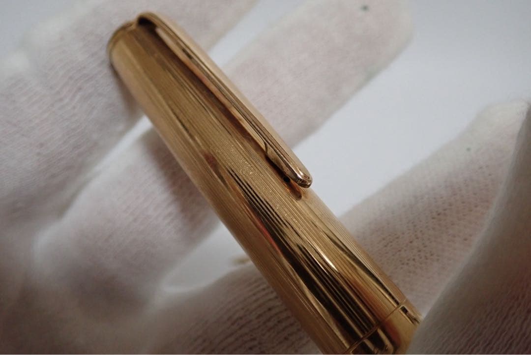 モンブラン NO.744｜ピンストライプゴールド｜吸入方式｜ヴィンテージ｜万年筆