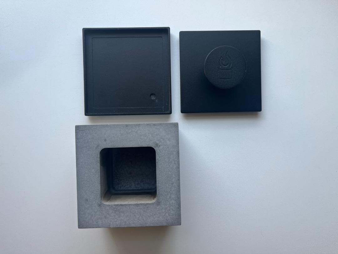 フリッカーファイヤー 四角型 インドアキャンプ 室内焚き火台 アルコール式