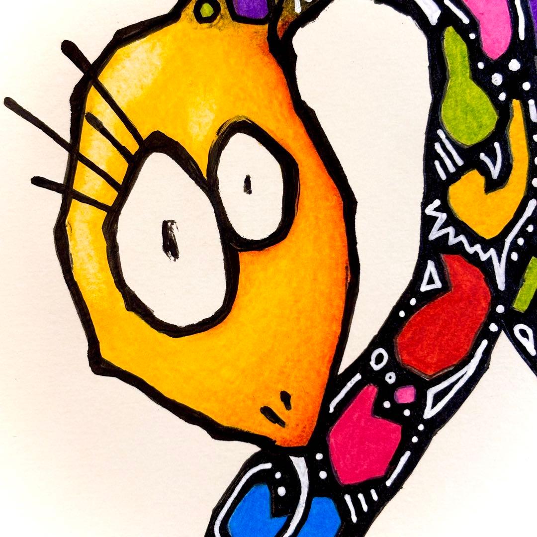 y*7様 「 未来を紡ぐ蛇 」｜絵画 原画 抽象画 絵 動物画 ドローイング 画