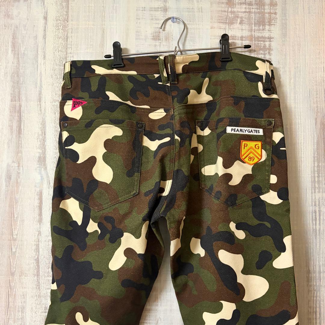美品　PEARLYGATES 迷彩　カモフラ　パンツ　ゴルフパンツ　サイドライン
