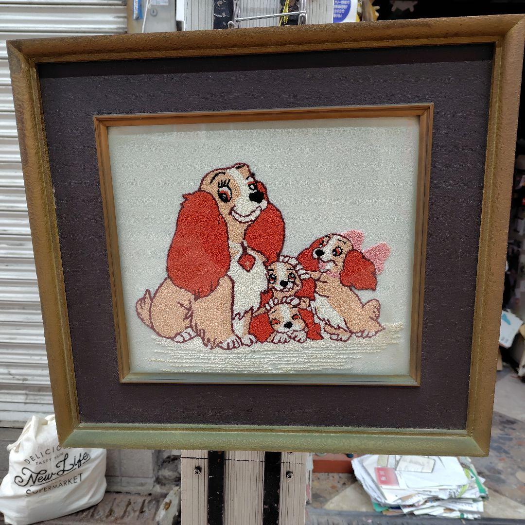 ヴィンテージ アンティーク ☆ 松鳩文化刺繍 ディズニー わんわん物語