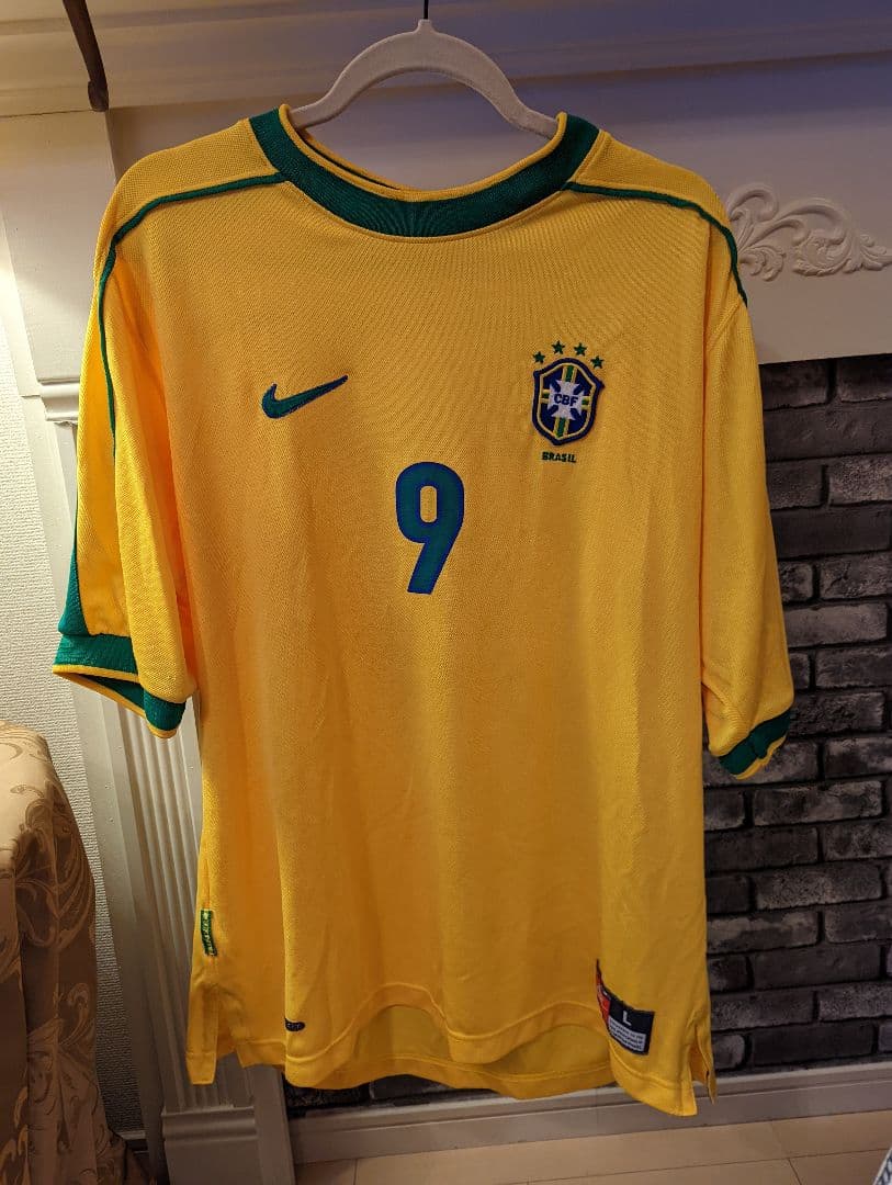英国製 ビンテージ 1998W杯 ブラジル代表 選手着用モデル ロナルド 名前入