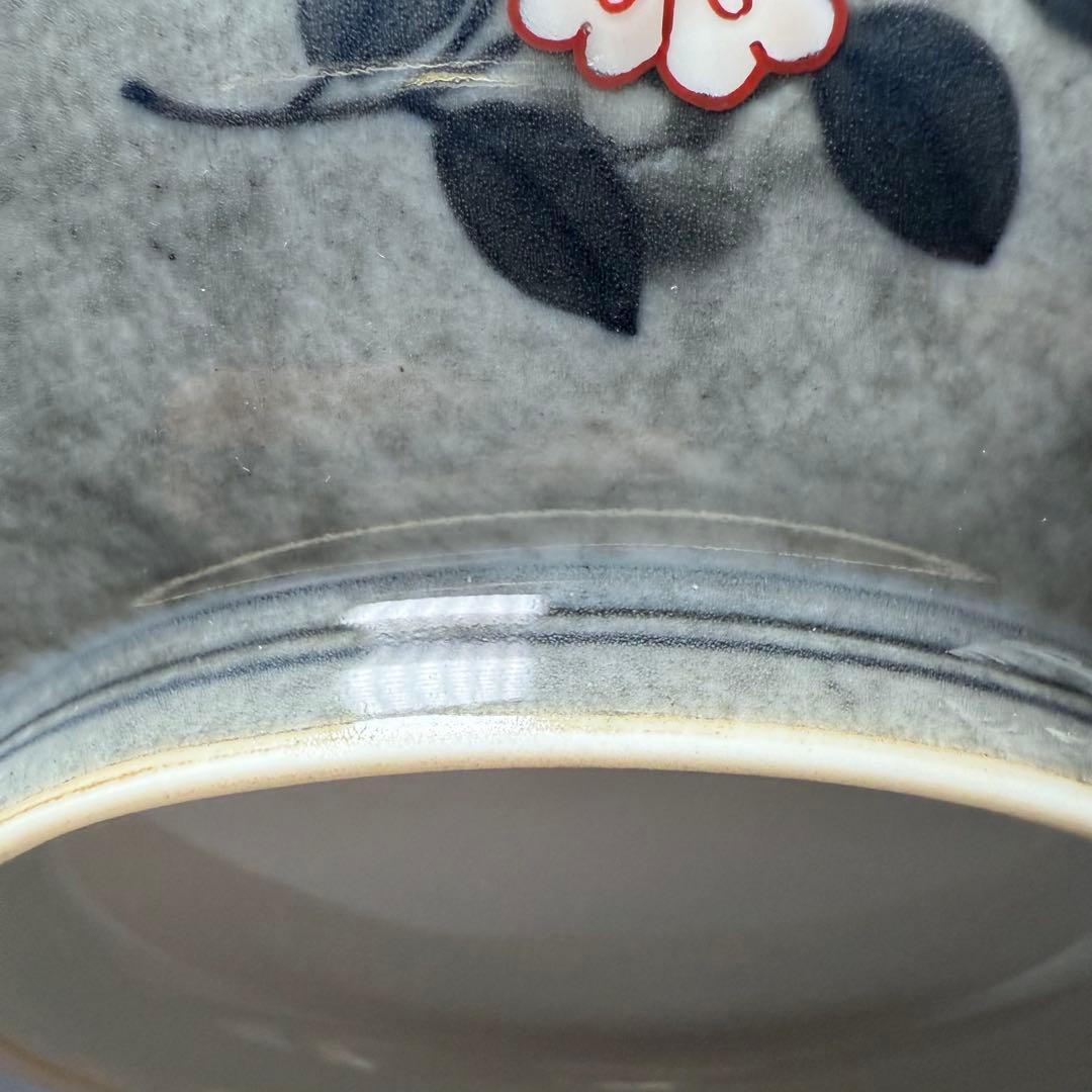 人間国宝　十三代今泉今右衛門　本人作　色鍋島薄墨草花文鉢　共箱　共布　栞　未使用