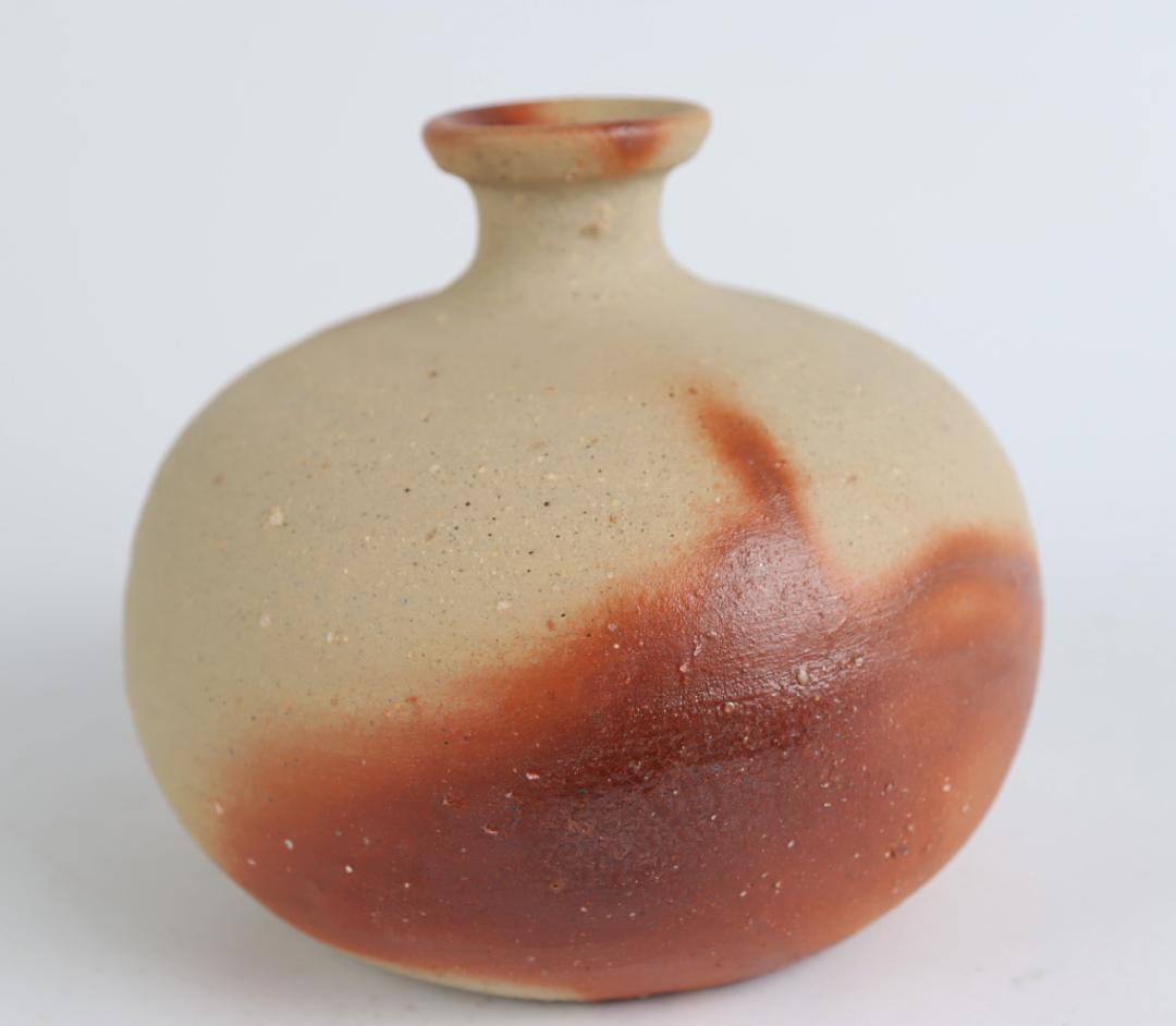 人間国宝 伊勢崎淳 蕪花生 備前 共箱　花入