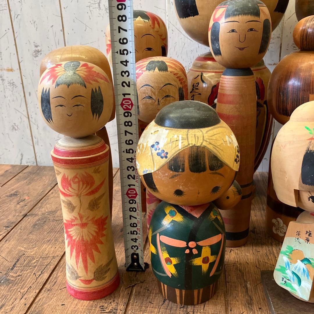 昭和レトロ 伝統的な木製こけしコレクション こけし 小芥子 まとめ売り 置物