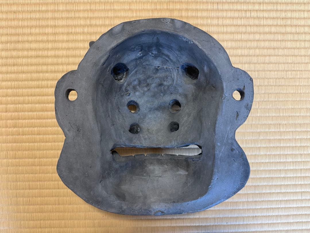 【O-2131】鬼瓦 陶器 粘土 瓦 魔除け 厄除け 置物 オブジェ 日本家屋