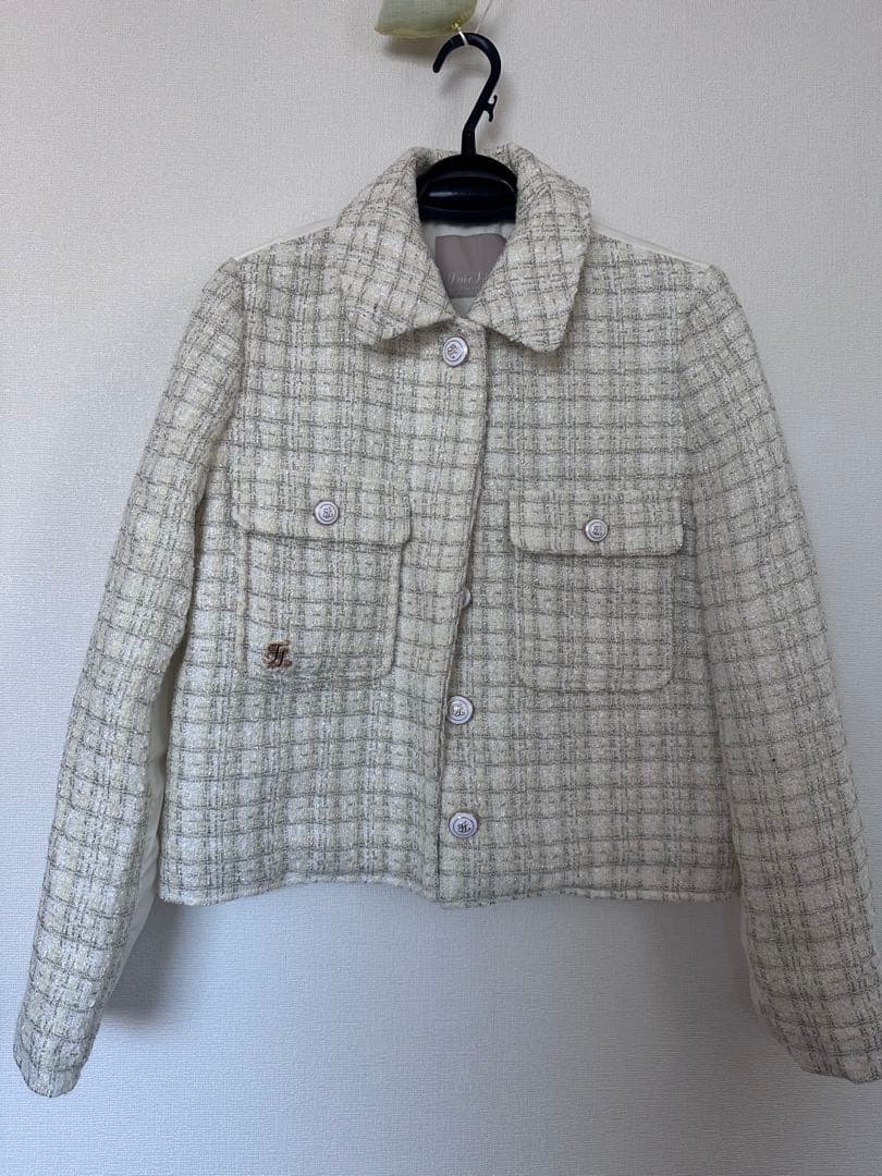 Fair Liar ゴルフ用　ホワイト ツイードジャケット　　スカート　2点