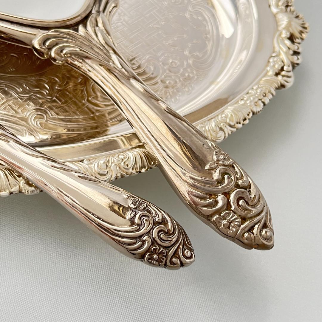 【アールヌーボー】ミラー/ ブラシ【シルバープレート】