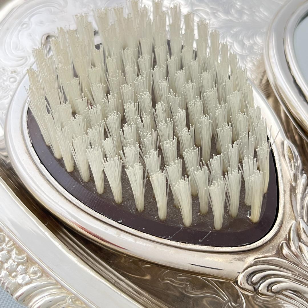 【アールヌーボー】ミラー/ ブラシ【シルバープレート】